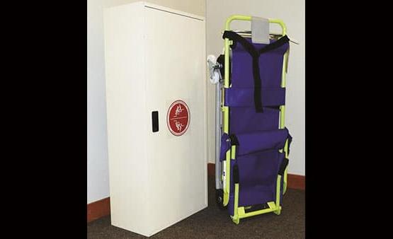 Garaventa Evacu-Trac evacuation carrier with storage cabinet